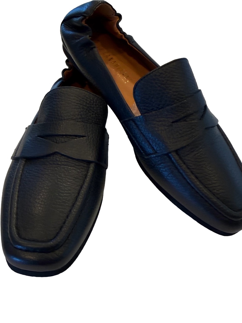 La Candaienne Kitson City Dry Penny Loafers Black Pebbled Leather Sz 7.5 NEW!